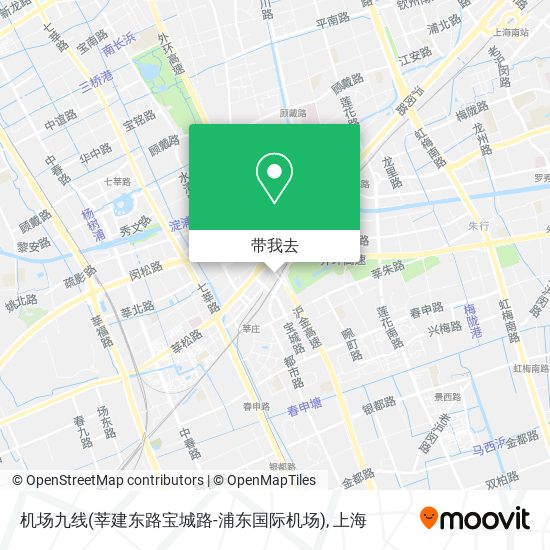 机场九线(莘建东路宝城路-浦东国际机场)地图