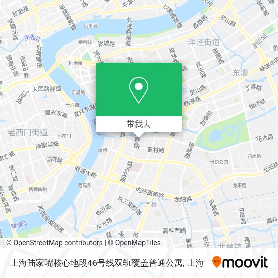 上海陆家嘴核心地段46号线双轨覆盖普通公寓地图