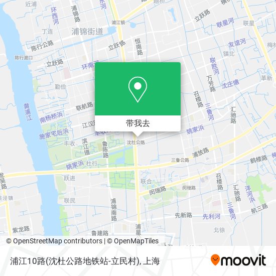 浦江10路(沈杜公路地铁站-立民村)地图