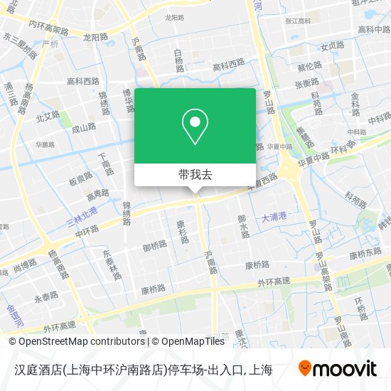 汉庭酒店(上海中环沪南路店)停车场-出入口地图