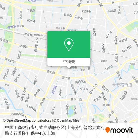 中国工商银行离行式自助服务区(上海分行普陀大渡河路支行普陀社保中心)地图