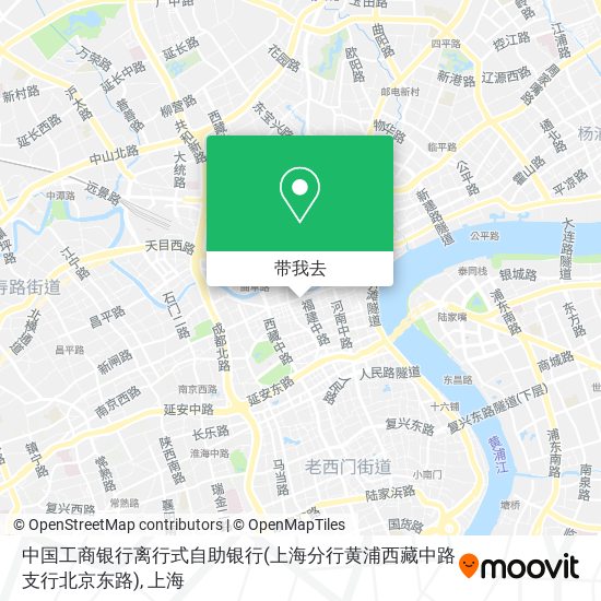 中国工商银行离行式自助银行(上海分行黄浦西藏中路支行北京东路)地图