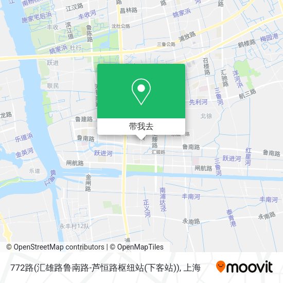 772路(汇雄路鲁南路-芦恒路枢纽站(下客站))地图
