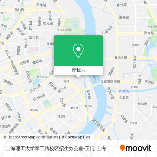 上海理工大学军工路校区招生办公室-正门地图