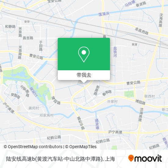 陆安线高速b(黄渡汽车站-中山北路中潭路)地图