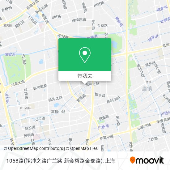 1058路(祖冲之路广兰路-新金桥路金豫路)地图