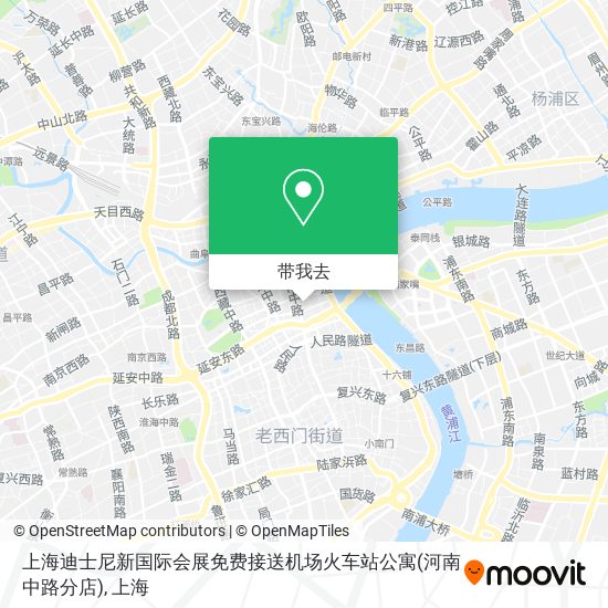 上海迪士尼新国际会展免费接送机场火车站公寓(河南中路分店)地图