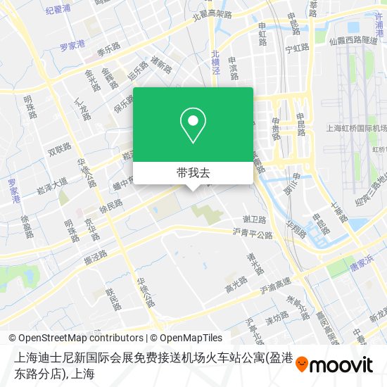 上海迪士尼新国际会展免费接送机场火车站公寓(盈港东路分店)地图