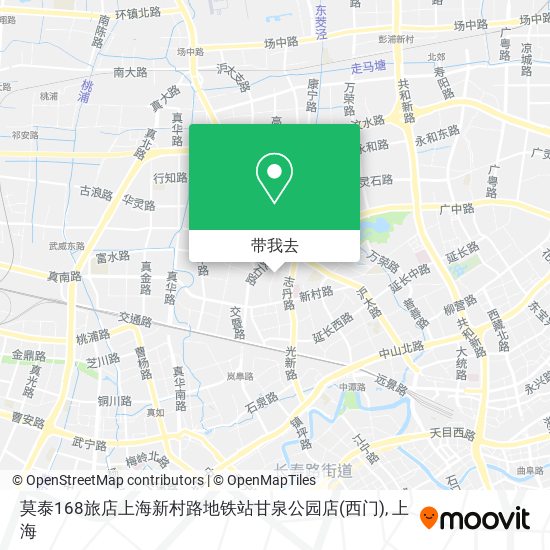莫泰168旅店上海新村路地铁站甘泉公园店(西门)地图