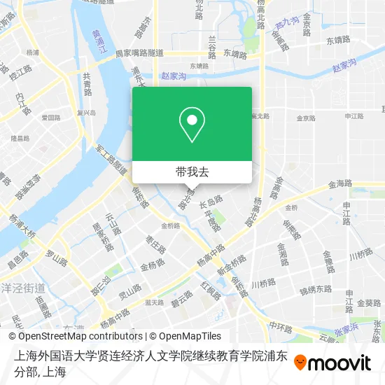 上海外国语大学贤连经济人文学院继续教育学院浦东分部地图
