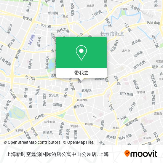 上海新时空鑫源国际酒店公寓中山公园店地图