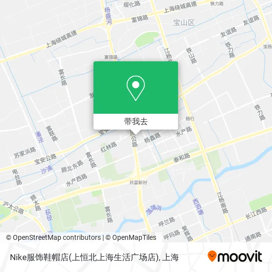 Nike服饰鞋帽店(上恒北上海生活广场店)地图