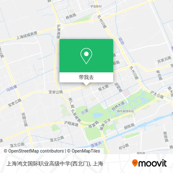 上海鸿文国际职业高级中学(西北门)地图