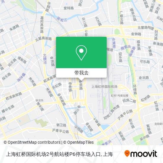 上海虹桥国际机场2号航站楼P6停车场入口地图