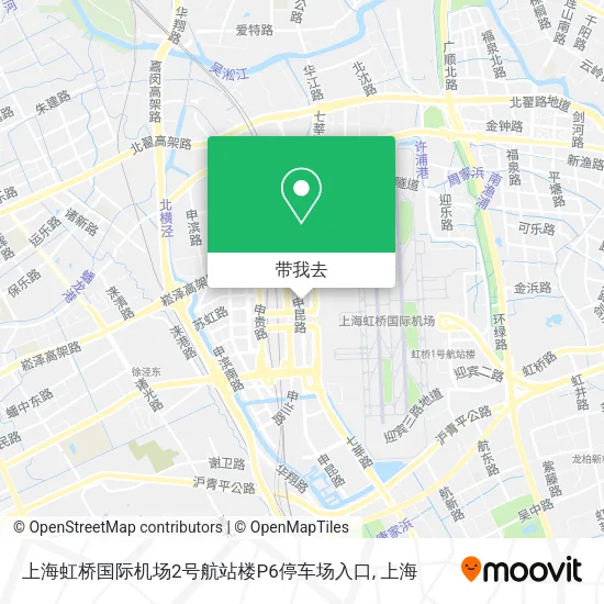 上海虹桥国际机场2号航站楼P6停车场入口地图