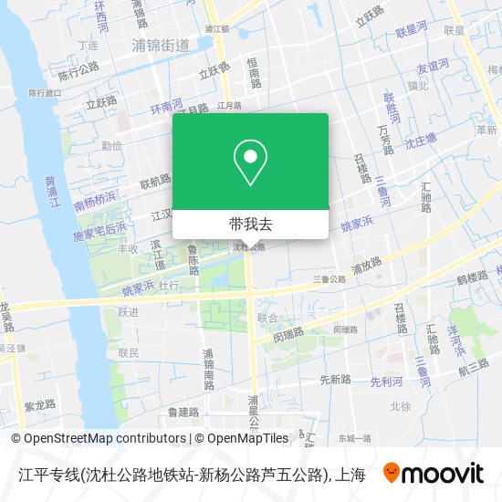 江平专线(沈杜公路地铁站-新杨公路芦五公路)地图