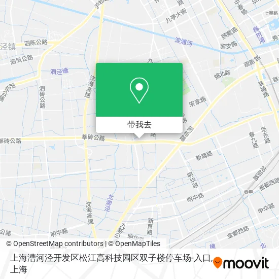 上海漕河泾开发区松江高科技园区双子楼停车场-入口地图