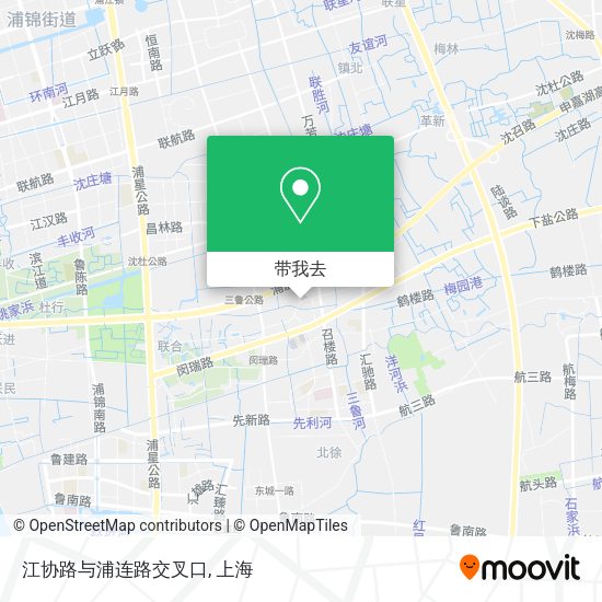 江协路与浦连路交叉口地图