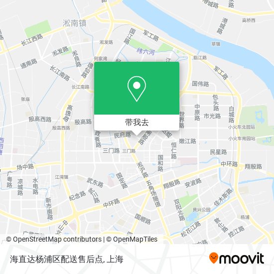 海直达杨浦区配送售后点地图