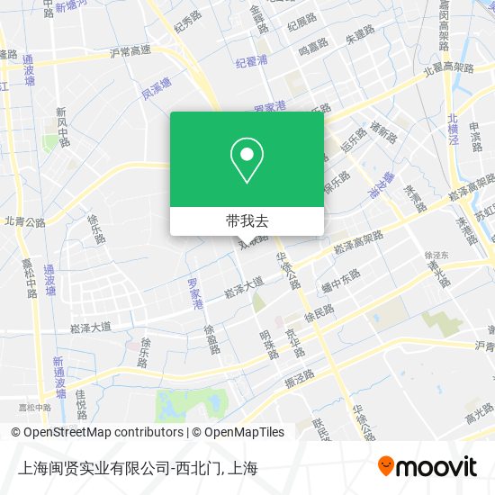 上海闽贤实业有限公司-西北门地图