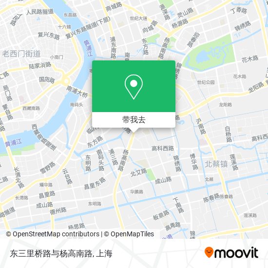 东三里桥路与杨高南路地图
