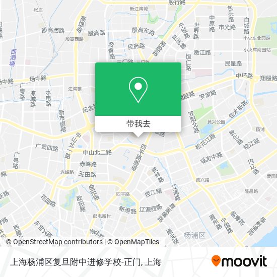 上海杨浦区复旦附中进修学校-正门地图