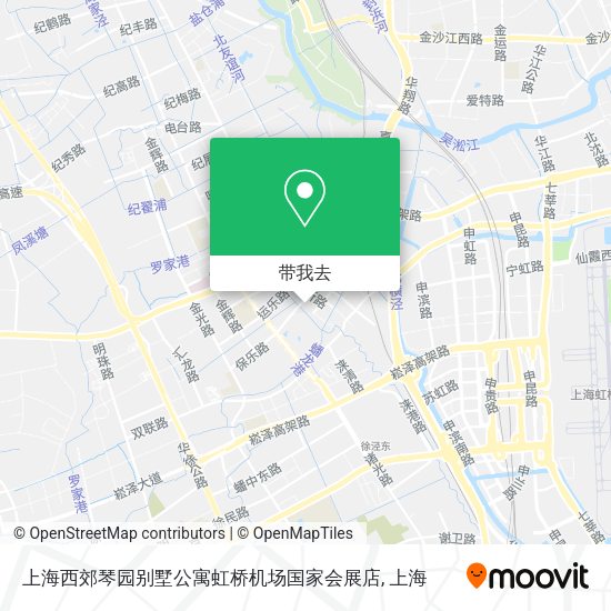 上海西郊琴园别墅公寓虹桥机场国家会展店地图