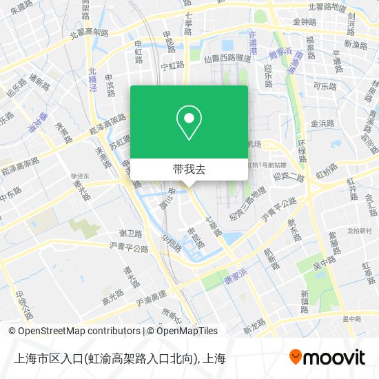 上海市区入口(虹渝高架路入口北向)地图
