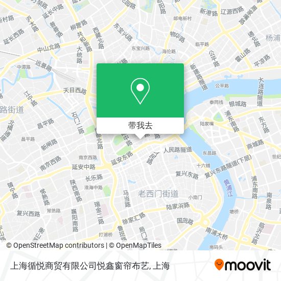 上海循悦商贸有限公司悦鑫窗帘布艺地图