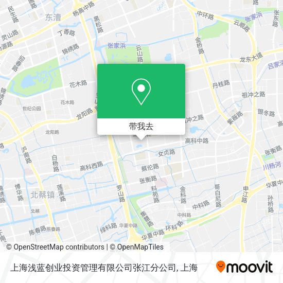 上海浅蓝创业投资管理有限公司张江分公司地图