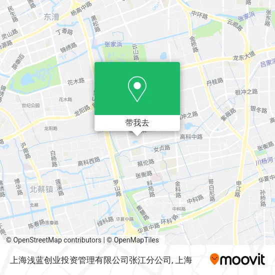 上海浅蓝创业投资管理有限公司张江分公司地图