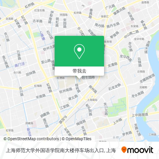 上海师范大学外国语学院南大楼停车场出入口地图