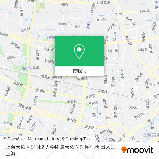 上海天佑医院同济大学附属天佑医院停车场-出入口地图