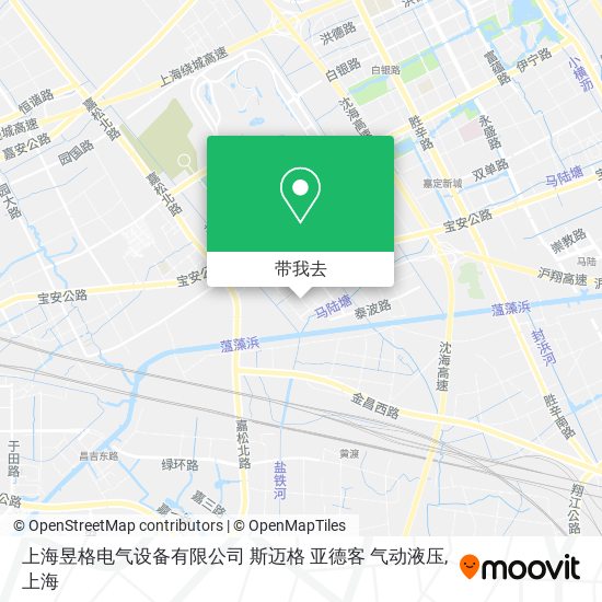 上海昱格电气设备有限公司 斯迈格 亚德客 气动液压地图