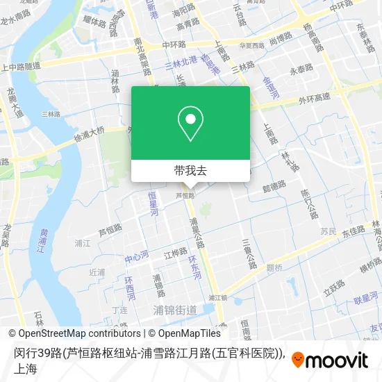 闵行39路(芦恒路枢纽站-浦雪路江月路(五官科医院))地图