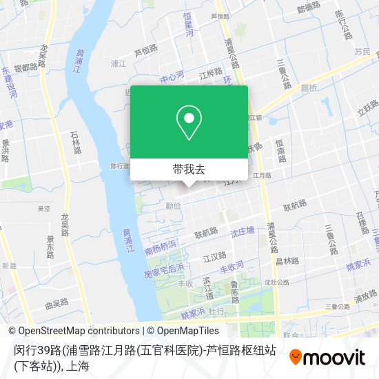 闵行39路(浦雪路江月路(五官科医院)-芦恒路枢纽站(下客站))地图
