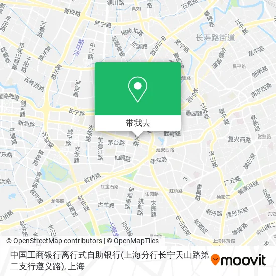 中国工商银行离行式自助银行(上海分行长宁天山路第二支行遵义路)地图