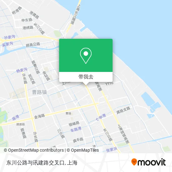 东川公路与讯建路交叉口地图