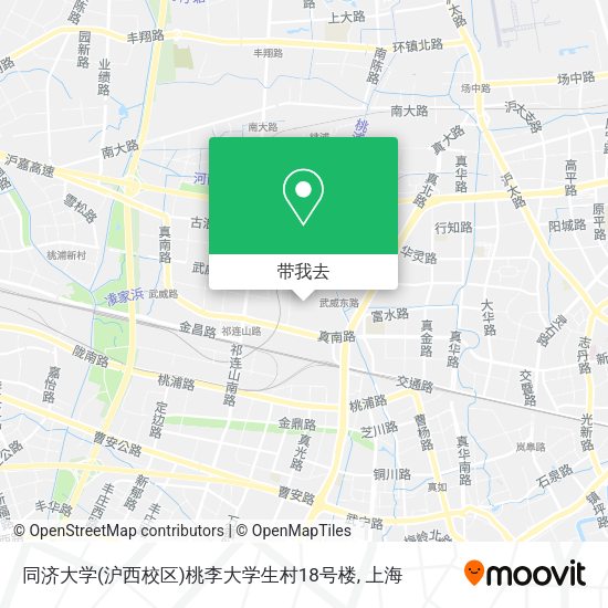同济大学(沪西校区)桃李大学生村18号楼地图