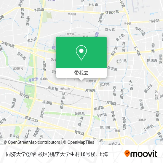 同济大学(沪西校区)桃李大学生村18号楼地图