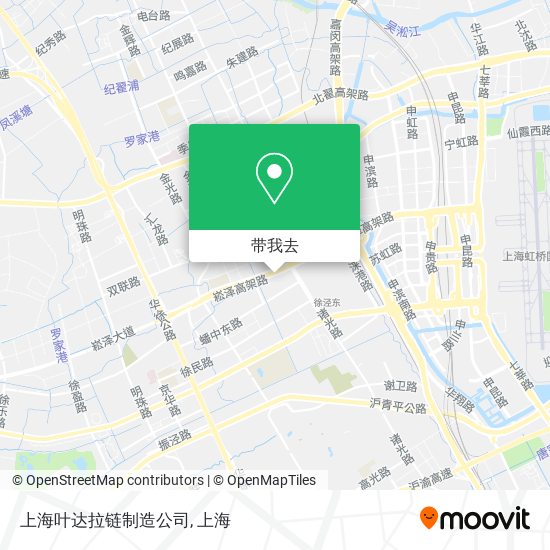 上海叶达拉链制造公司地图