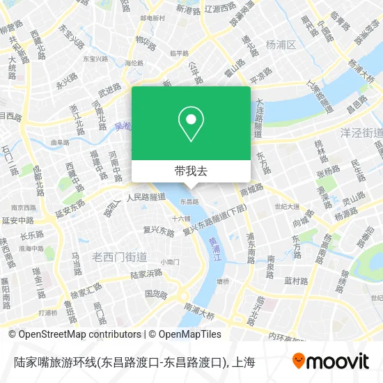 陆家嘴旅游环线(东昌路渡口-东昌路渡口)地图