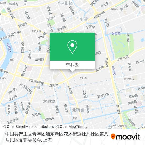 中国共产主义青年团浦东新区花木街道牡丹社区第八居民区支部委员会地图