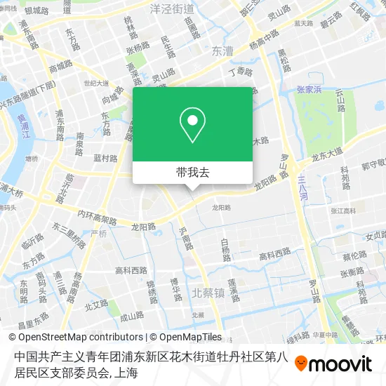 中国共产主义青年团浦东新区花木街道牡丹社区第八居民区支部委员会地图