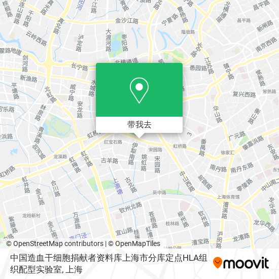 中国造血干细胞捐献者资料库上海市分库定点HLA组织配型实验室地图