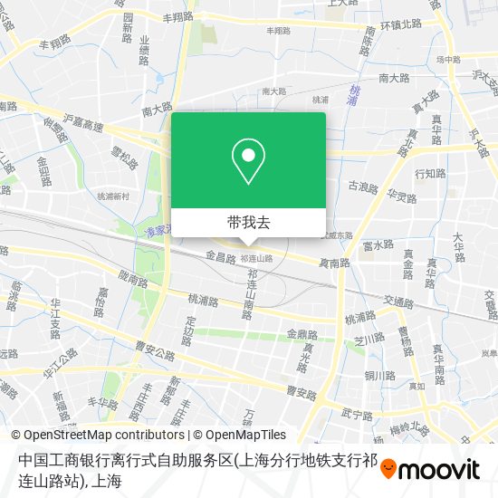 中国工商银行离行式自助服务区(上海分行地铁支行祁连山路站)地图