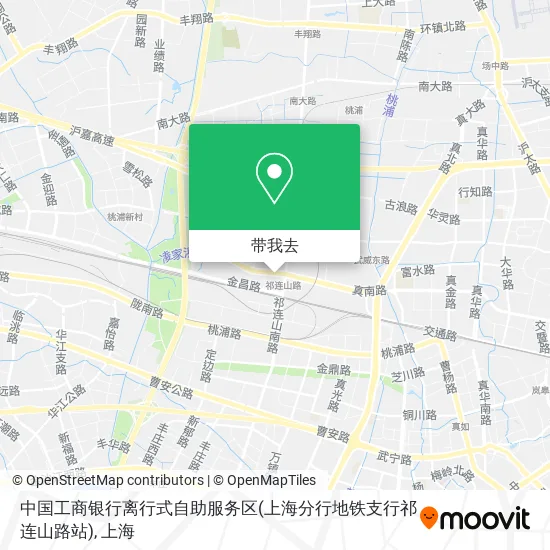 中国工商银行离行式自助服务区(上海分行地铁支行祁连山路站)地图