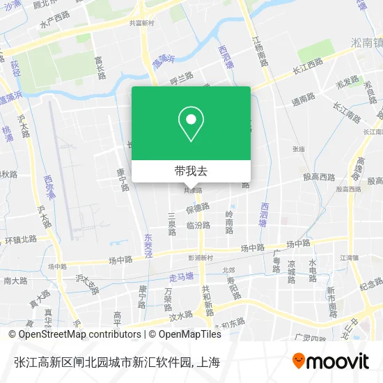 张江高新区闸北园城市新汇软件园地图