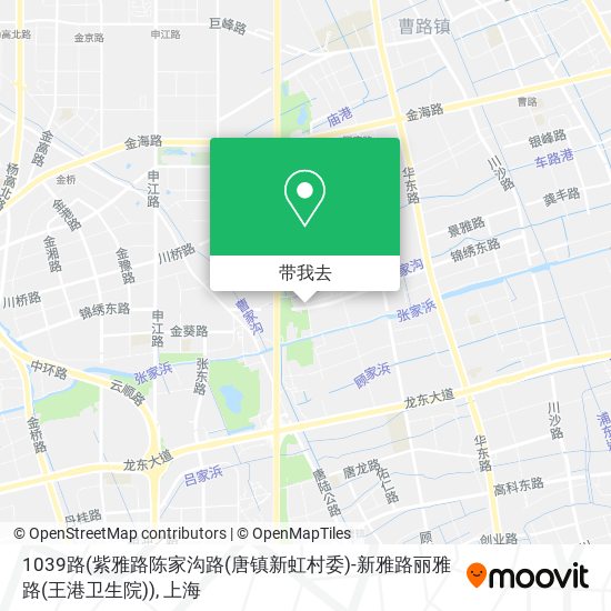 1039路(紫雅路陈家沟路(唐镇新虹村委)-新雅路丽雅路(王港卫生院))地图