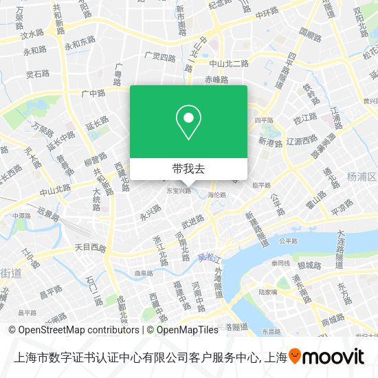 上海市数字证书认证中心有限公司客户服务中心地图